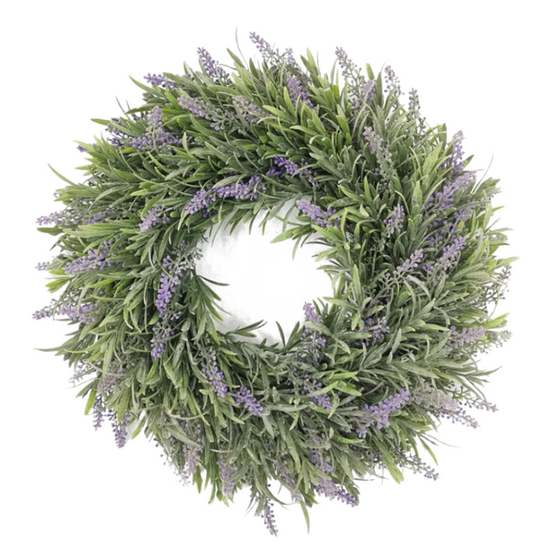 2020. gada jauns lavandas vainags, mākslīgi zaļas lapas, ziedu mājas piekariņi, piekaramie rotājumi priekšdurvju kāzu ballīšu dekorēšanai