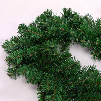 Коледен венец от 1,8 м, зелен ратан, изкуствен коледен орнамент, дърво, парти, коледен висящ коледен ратанов гирлянд, декориран B0e7
