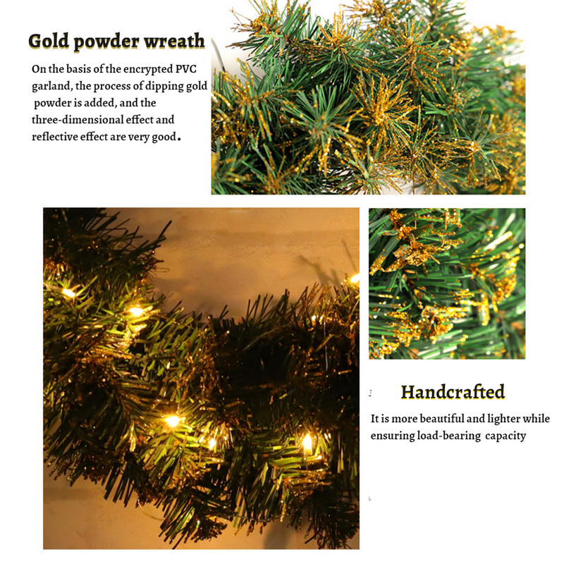 Τεχνητό Στρογγυλό Στεφάνι Διακοσμητικές Μεγάλες Γιρλάντες Με LED Light Κρεμαστό Διακόσμηση Πόρτας Για Χριστουγεννιάτικη Πόρτα Σπιτιού DIY 30cm