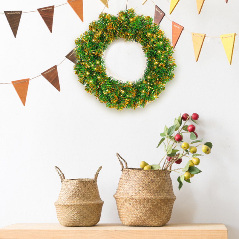 Τεχνητό Στρογγυλό Στεφάνι Διακοσμητικές Μεγάλες Γιρλάντες Με LED Light Κρεμαστό Διακόσμηση Πόρτας Για Χριστουγεννιάτικη Πόρτα Σπιτιού DIY 30cm