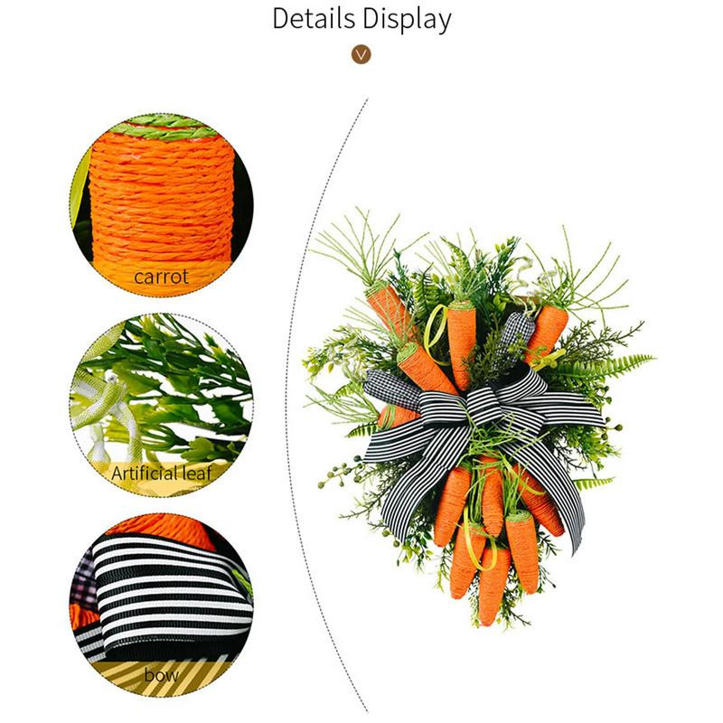 Uskrsni vijenac za vrata Kreativni vijenac od mrkve Dekoracija vijenca za uskršnju zabavu Festivalski vijenac za ulazna vrata Dekoracija doma