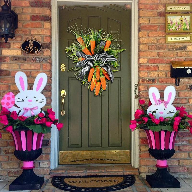 Uskrsni vijenac za vrata Kreativni vijenac od mrkve Dekoracija vijenca za uskršnju zabavu Festivalski vijenac za ulazna vrata Dekoracija doma