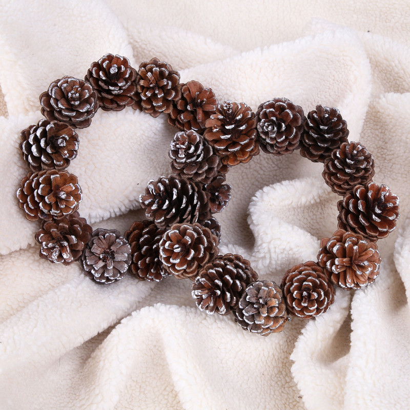 17 εκ. Χριστουγεννιάτικο κουκουνάρι Γιρλάντα Λουλούδια Κεφάλι Στεφάνι Χριστουγεννιάτικο Δέντρο Διακόσμηση σπιτιού Χριστουγεννιάτικα κουκουνάρια Ρατάν