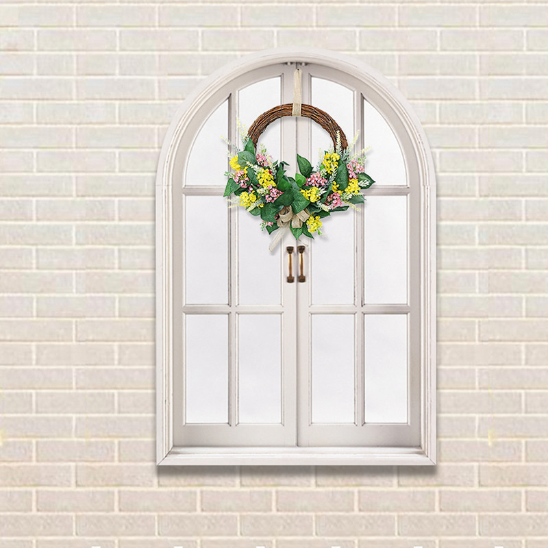 Χριστουγεννιάτικα στεφάνια 35cm Gypsophila Πράσινο Φύλλο Σαλόνι Επιτοίχια Διακόσμηση Αξεσουάρ σπιτιού Ψεύτικα φυτά Τεχνητά λουλούδια