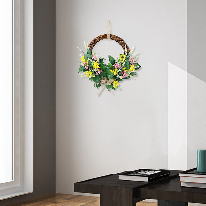 Χριστουγεννιάτικα στεφάνια 35cm Gypsophila Πράσινο Φύλλο Σαλόνι Επιτοίχια Διακόσμηση Αξεσουάρ σπιτιού Ψεύτικα φυτά Τεχνητά λουλούδια