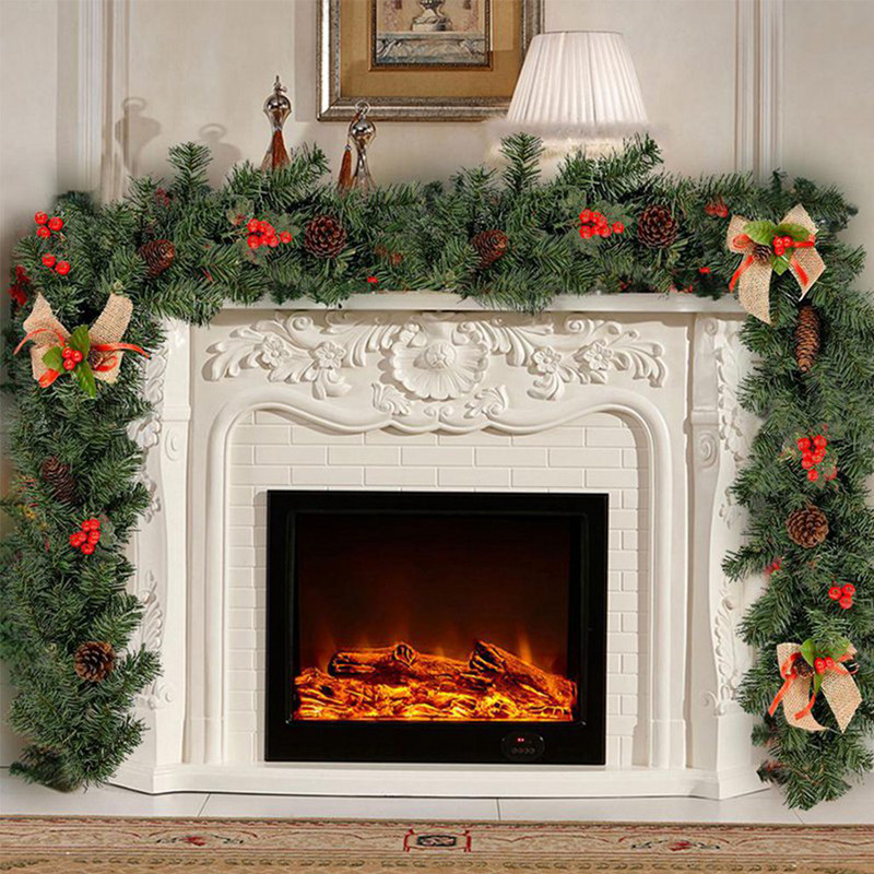 1,8 M jõulukaunistus rotangist kunstlillepuu kaunistus õues pärjaga ripats Jõulupeotarbed Ukse trepikaunistus