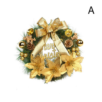 Χριστουγεννιάτικο στεφάνι τεχνητό φυτό Rattan Red Truck Round Berries Fall Front Simulation Door Hanging Garland Festive Decor R K4s4