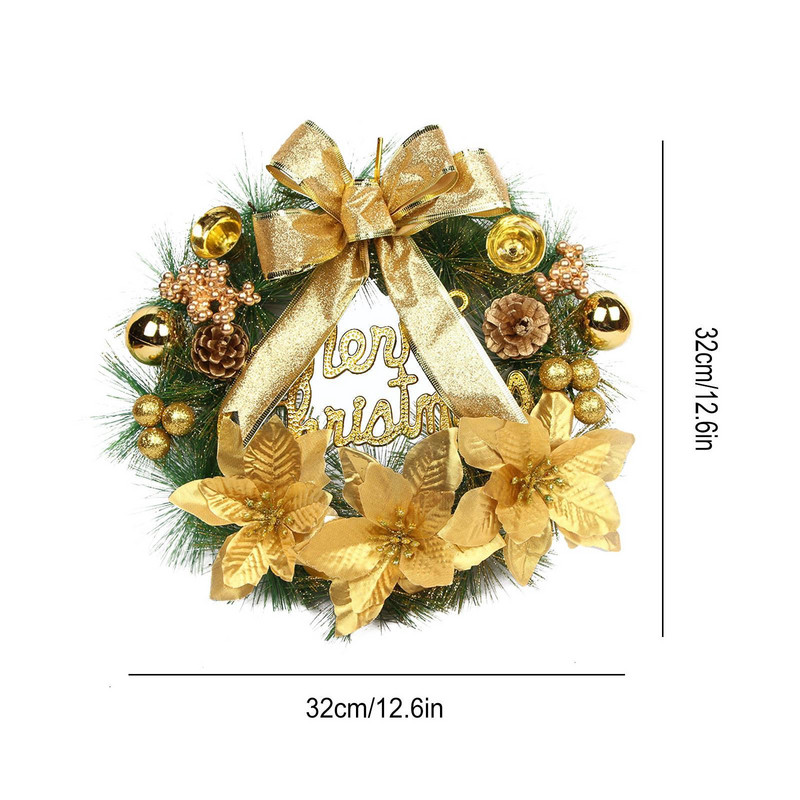 Χριστουγεννιάτικο στεφάνι τεχνητό φυτό Rattan Red Truck Round Berries Fall Front Simulation Door Hanging Garland Festive Decor R K4s4