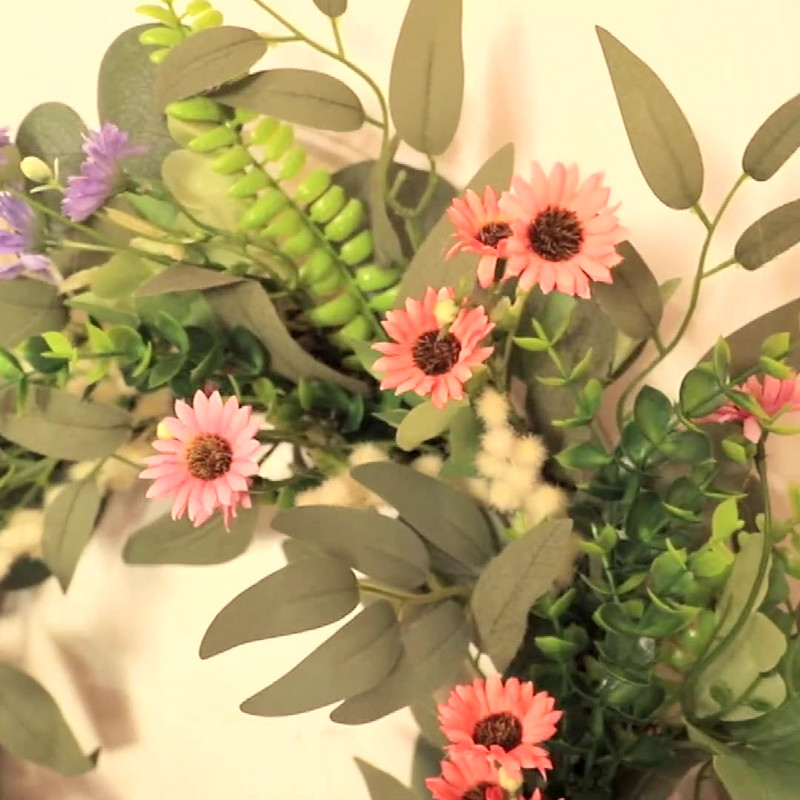 KUUM MÜÜK Kunstlik eukalüpti karikakra pärg, sobib kevadsuvisteks pärgadeks esiukse seinaakna või kodukaunistusega