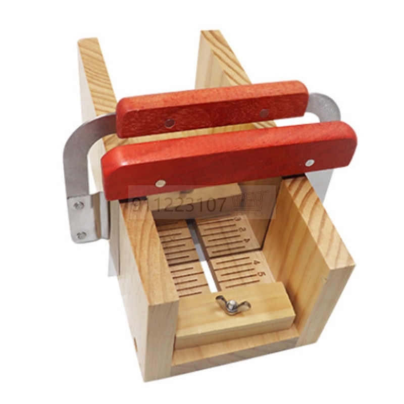 Medinės muilo pjaustyklės formos ir muilo pjaustytuvų rinkinys stačiakampė silikoninė forma su medžio dėžute tiesia ir banguota muilo pjaustytuvu