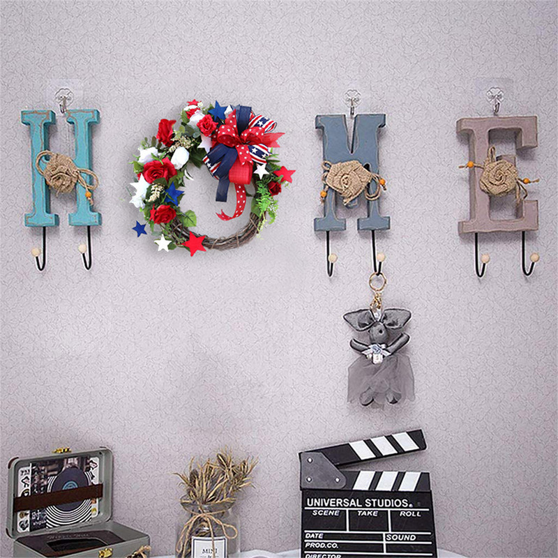 Στεφάνι 4ης Ιουλίου Πατριωτικά τεχνητά πράσινα φύλλα για την ημέρα της ανεξαρτησίας Μπροστινή πόρτα στεφάνι Γιρλάντα Μπροστινή πόρτα Στεφάνι καλωσορίσματος