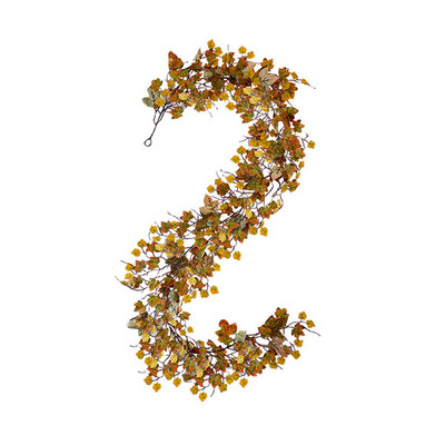 Ghirlandă de toamnă frunze de arțar, 6,6 ft simulare de toamnă frunze de arțar rattan decorare plante artificiale viță de vie de Halloween frunze de arțar rattan