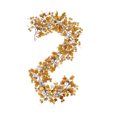 Ghirlandă de toamnă frunze de arțar, 6,6 ft simulare de toamnă frunze de arțar rattan decorare plante artificiale viță de vie de Halloween frunze de arțar rattan