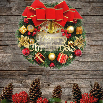 Χριστουγεννιάτικο στεφάνι διακόσμηση για το σπίτι Κατάστημα Γραφείο τάξη Χαρούμενα Χριστούγεννα Διακόσμηση τοίχου μπροστινής πόρτας Τεχνητό στεφάνι πεύκου Navidad