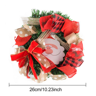 Coroană de Crăciun Decor pentru acasă Magazin Birou Sala de clasă Crăciun Fericit Decor de perete ușă din față Coroană de pin artificial Navidad