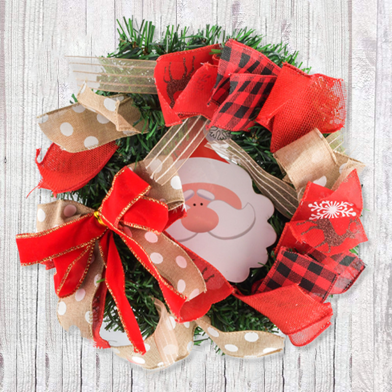 Coroană de Crăciun Decor pentru acasă Magazin Birou Sala de clasă Crăciun Fericit Decor de perete ușă din față Coroană de pin artificial Navidad