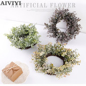 Inel de eucalipt din plastic acasa decor dormitor gradina decor petrecere plante artificiale living birou decoratiuni de craciun