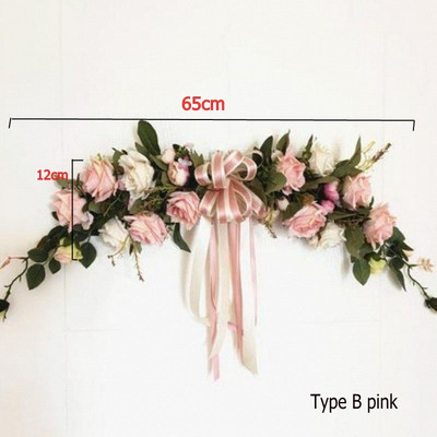 Τεχνητό στεφάνι κατώφλι πόρτας λουλούδι DIY γάμος σπίτι σαλόνι πάρτι κρεμαστό τοίχο διακόσμηση Χριστουγεννιάτικη γιρλάντα δώρο τριαντάφυλλο παιώνια