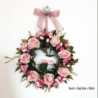 Τεχνητό στεφάνι κατώφλι πόρτας λουλούδι DIY γάμος σπίτι σαλόνι πάρτι κρεμαστό τοίχο διακόσμηση Χριστουγεννιάτικη γιρλάντα δώρο τριαντάφυλλο παιώνια