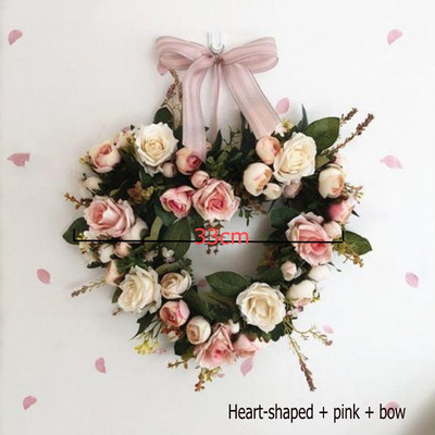 Τεχνητό στεφάνι κατώφλι πόρτας λουλούδι DIY γάμος σπίτι σαλόνι πάρτι κρεμαστό τοίχο διακόσμηση Χριστουγεννιάτικη γιρλάντα δώρο τριαντάφυλλο παιώνια