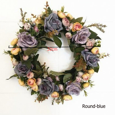 Τεχνητό στεφάνι κατώφλι πόρτας λουλούδι DIY γάμος σπίτι σαλόνι πάρτι κρεμαστό τοίχο διακόσμηση Χριστουγεννιάτικη γιρλάντα δώρο τριαντάφυλλο παιώνια