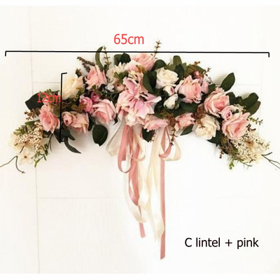Τεχνητό στεφάνι κατώφλι πόρτας λουλούδι DIY γάμος σπίτι σαλόνι πάρτι κρεμαστό τοίχο διακόσμηση Χριστουγεννιάτικη γιρλάντα δώρο τριαντάφυλλο παιώνια