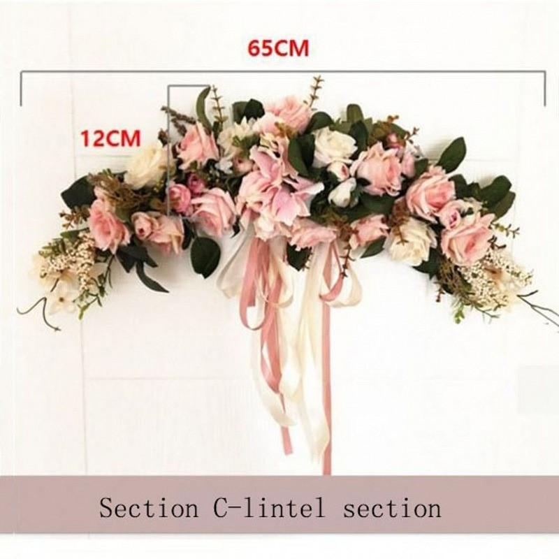 Τεχνητό στεφάνι κατώφλι πόρτας λουλούδι DIY γάμος σπίτι σαλόνι πάρτι κρεμαστό τοίχο διακόσμηση Χριστουγεννιάτικη γιρλάντα δώρο τριαντάφυλλο παιώνια