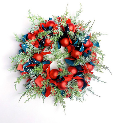 Božićni vijenac Umjetni češer Vjenac od crvenih bobica Viseći ukrasi Zidni ukrasi za ulazna vrata Vijenac za božićno drvce