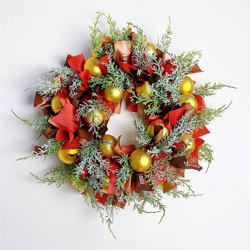 Božićni vijenac Umjetni češer Vjenac od crvenih bobica Viseći ukrasi Zidni ukrasi za ulazna vrata Vijenac za božićno drvce