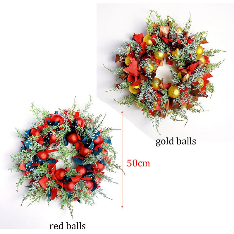 Božićni vijenac Umjetni češer Vjenac od crvenih bobica Viseći ukrasi Zidni ukrasi za ulazna vrata Vijenac za božićno drvce