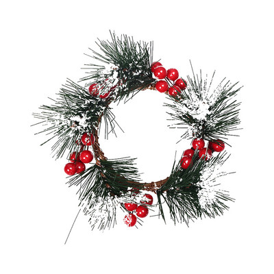 Božićni okrugli vijenac s češerima od ratana, viseći umjetni ukras za ulazna vrata