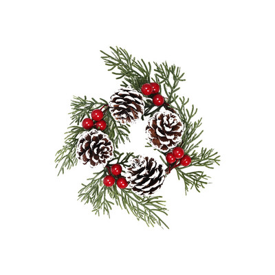 Božićni okrugli vijenac s češerima od ratana, viseći umjetni ukras za ulazna vrata