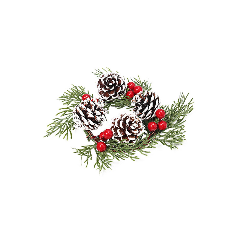 Božićni okrugli vijenac s češerima od ratana, viseći umjetni ukras za ulazna vrata