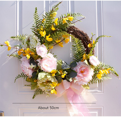 Simuleeritud rikkalik ja üllas pojengipärg Poolringikujuline kunstpärg, isetehtud pulmapeo ripats, jõulukink