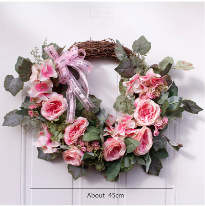 Simuleeritud rikkalik ja üllas pojengipärg Poolringikujuline kunstpärg, isetehtud pulmapeo ripats, jõulukink