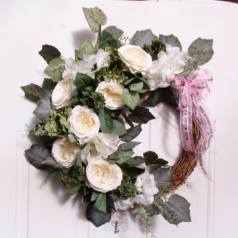 Simuleeritud rikkalik ja üllas pojengipärg Poolringikujuline kunstpärg, isetehtud pulmapeo ripats, jõulukink