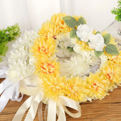 Coroană de mormânt cu flori artificiale Ghirlanda comemorativă în formă de inimă cu pixă cu marker Aranjament floral Decor cimitir funerar