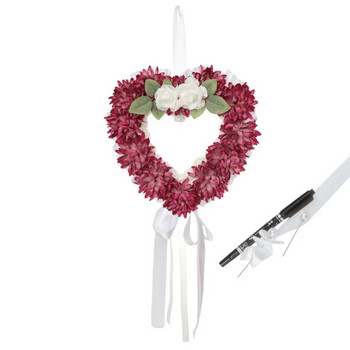 Τεχνητό λουλούδι στεφάνι τάφου Μνημείο Γιρλάντα σε σχήμα καρδιάς με μαρκαδόρο Floral Arrangement Νεκροταφείο Διακόσμηση νεκροταφείων