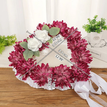 Τεχνητό λουλούδι στεφάνι τάφου Μνημείο Γιρλάντα σε σχήμα καρδιάς με μαρκαδόρο Floral Arrangement Νεκροταφείο Διακόσμηση νεκροταφείων