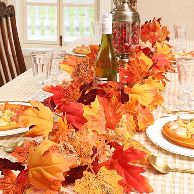 1,75 metro dirbtinis vynmedis rudens klevo lapų netikra girlianda Helovino Padėkos dienos dekoravimui Namų vakarėlis rudens rudens dekoras