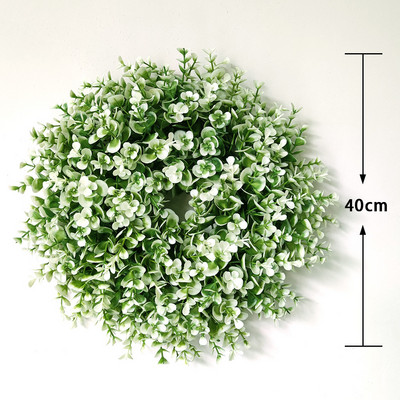 Diverse stiluri de coroană de flori artificiale, agățată pe perete, ornament pentru ușă, decorarea casei, ghirlandă de eucalipt pentru Crăciun, Anul Nou