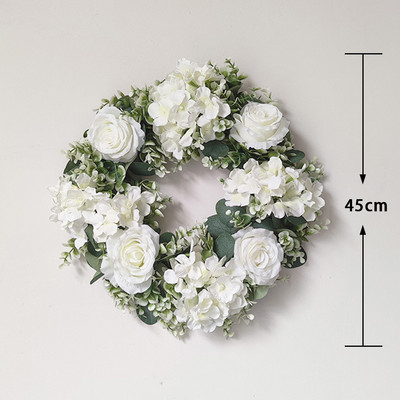 Diverse stiluri de coroană de flori artificiale, agățată pe perete, ornament pentru ușă, decorarea casei, ghirlandă de eucalipt pentru Crăciun, Anul Nou