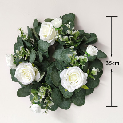 Diverse stiluri de coroană de flori artificiale, agățată pe perete, ornament pentru ușă, decorarea casei, ghirlandă de eucalipt pentru Crăciun, Anul Nou