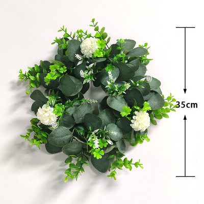 Diverse stiluri de coroană de flori artificiale, agățată pe perete, ornament pentru ușă, decorarea casei, ghirlandă de eucalipt pentru Crăciun, Anul Nou