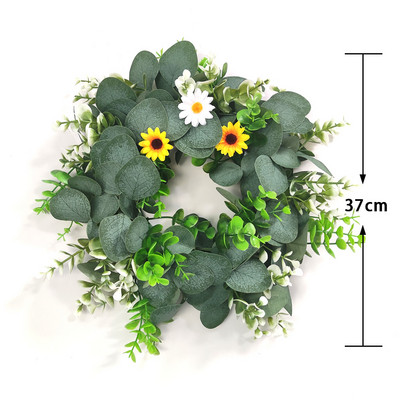 Diverse stiluri de coroană de flori artificiale, agățată pe perete, ornament pentru ușă, decorarea casei, ghirlandă de eucalipt pentru Crăciun, Anul Nou