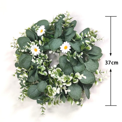 Diverse stiluri de coroană de flori artificiale, agățată pe perete, ornament pentru ușă, decorarea casei, ghirlandă de eucalipt pentru Crăciun, Anul Nou
