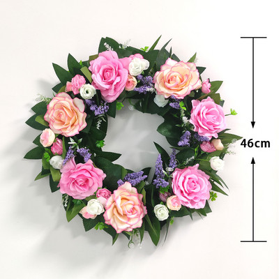 Diverse stiluri de coroană de flori artificiale, agățată pe perete, ornament pentru ușă, decorarea casei, ghirlandă de eucalipt pentru Crăciun, Anul Nou