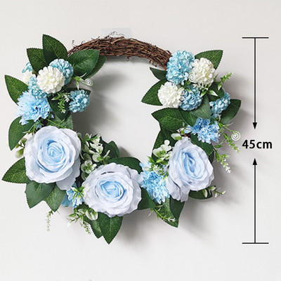 Diverse stiluri de coroană de flori artificiale, agățată pe perete, ornament pentru ușă, decorarea casei, ghirlandă de eucalipt pentru Crăciun, Anul Nou