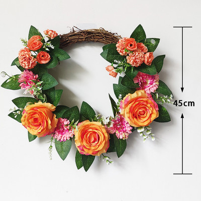 Diverse stiluri de coroană de flori artificiale, agățată pe perete, ornament pentru ușă, decorarea casei, ghirlandă de eucalipt pentru Crăciun, Anul Nou