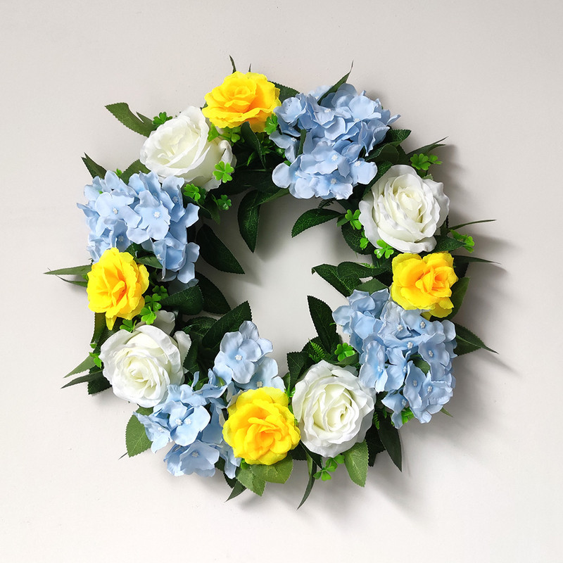 Diverse stiluri de coroană de flori artificiale, agățată pe perete, ornament pentru ușă, decorarea casei, ghirlandă de eucalipt pentru Crăciun, Anul Nou